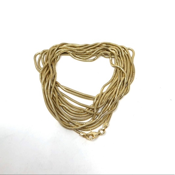 Sterling silver, gold overlay, extra long versatile chain, made in Italy - Picture 6 of 8